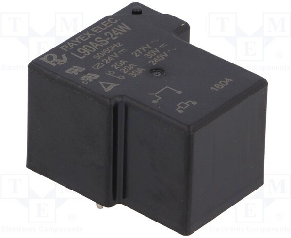 L90AS-24W, Реле: электромагнитное, SPST-NO, Uобмотки: 24ВDC, 30А, Серия: L90
