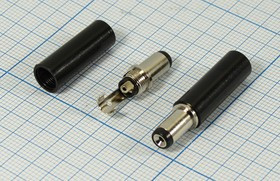 Разъём питания, штекер бакелитовый; №9777 штек пит DC 5,5d1,5x 9\2C\\каб\бакелит хвост\