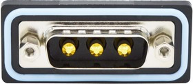 CDFS3W3103L411, Комбинированный разъем D Sub, IP67, NANOOK Series, DA-3W3, Штекер, 3 контакт(-ов), 3 Силовых