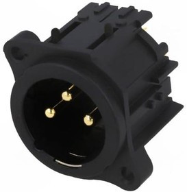 AC3MAV-AU-PRE, Гнездо, XLR, "папа", PIN: 3, прямой, винтами, THT, позолота, 133В, 6А