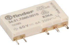 34.51.7.060.0010, Реле 1 переключ. 60VDC, 6A/230VAC SPDT