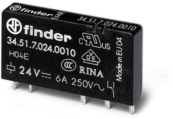 34.51.7.060.0010, Реле 1 переключ. 60VDC, 6A/230VAC SPDT