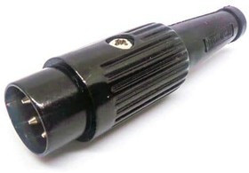 611-0400, Circular DIN Connectors PLUG BLACK 4 PIN
