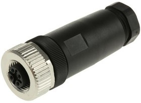 M12 Straight Socket Cable socket, 713 series 5-pole, 5 Poles, A-Coded, Screw Terminal