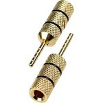 1-648G, разъем акустический "TIP" штекер металл позол. черный