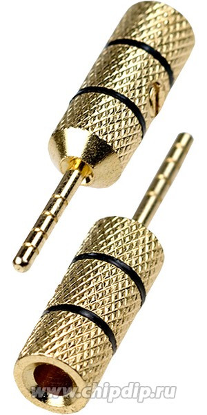 1-648G, разъем акустический "TIP" штекер металл позол. черный