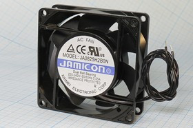 Вентилятор 80x80x25, напряжение 220В, ток 0,05А, выводы 2L, подшипник качения, JA0825H2B0N-L JAMI