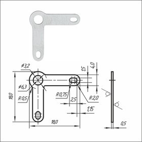 Лепесток латунный двусторонний никелированный PSV 3-3,2-18-03