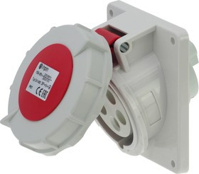 Встраиваемая наклонная розетка 16A/400V/3P+N+E/IP67, фланец 92x100 CA1485