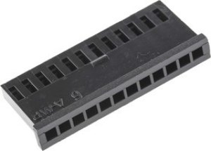 280514, Conn Housing RCP 12 POS 2.54mm Crimp ST Black Bag