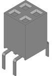 71991-802LF, Dubox®, Board To Board Connector, Receptacle, Vertical, Through Hole, Double Row, Dual Entry, 4 Position, 2.54mm (0.100in) Pitc 71991-802LF, Dubox®, Board To Board Connector, Receptacle, Vertical, Through Hole, Double Row, Dual Entry, 4 Position, 2.54mm (0.100in) Pitc
