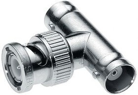 43_BNC-75-0-1/133_NE, RF Adapter, T-Type, 2x BNC Socket - BNC Plug, 75Ohm