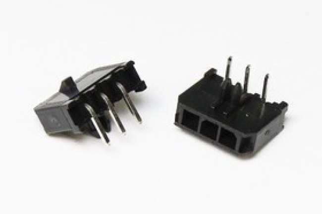 Разъем питания MF3 розетка , контакты 1x 3, шаг P3.0, монтаж на плату, угловой, MF3-1x03RA, 3P