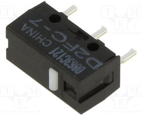 D2FC-7, Microswitch SNAP ACTION; 0.001A/6VDC; without lever; SPST-NO