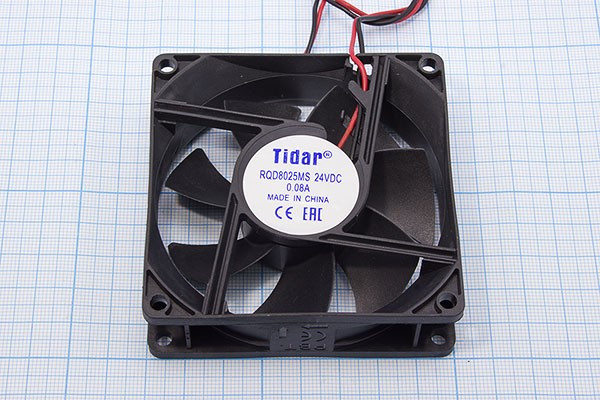 Вентилятор, 24Вольта, 80x80x25мм, 0.08А, подшипник скольжения, 3000 оборотов/мин; Q-ВН142S вент 80x80x25\ 24В\0,08А\2L\ПС\ RQD8025MS\Tidar Вентилятор, 24Вольта, 80x80x25мм, 0.08А, подшипник скольжения, 3000 оборотов/мин; Q-ВН142S вент 80x80x25\ 24В\0,08А\2L\ПС\ RQD8025MS\Tidar