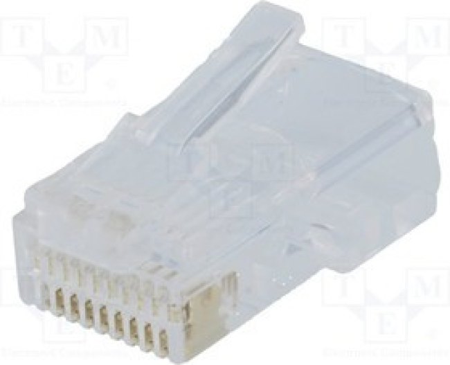 WT-10P-10C-L, Вилка, RJ50, PIN 10, Конфиг.выводов 10p10c, IDC,обжим, на провод