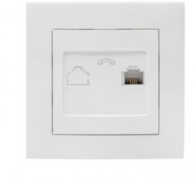 Минск Розетка Phone 1-местная ОП белая Basic EGT01-034-10