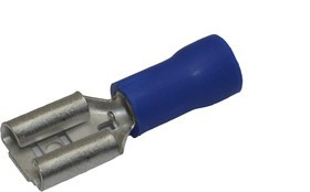 KLR/RRD-2638 Наконечник плоский изолированный с манжетой "мама"/6,3х0,8/Синий (НУ=100шт)/6502638