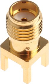 32K101-400L5, Device socket, SMA straight, SMA, Beryllium Copper, Socket, Straight, 50Ohm, Radial Leads