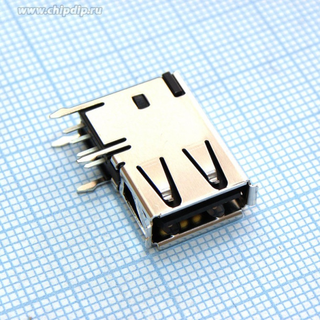 292336-1, Гнездо; USB A; на плату; THT; PIN:4; боковой, угловой 90° 292336-1, Гнездо; USB A; на плату; THT; PIN:4; боковой, угловой 90°