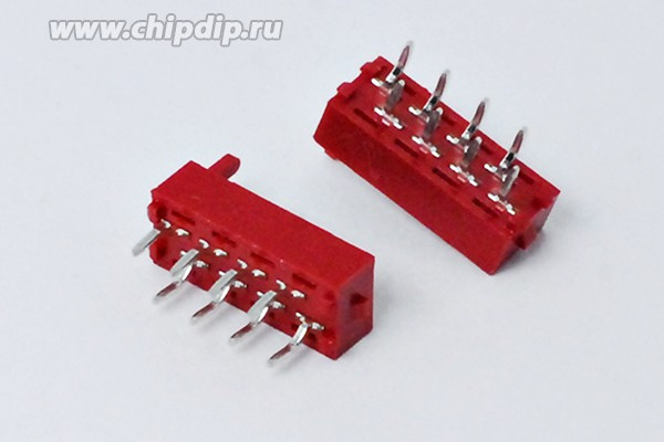 Разъем (Micro Match) MM- 8MS вилка, шаг P1.27, контакты 8P, на плату, MM- 8MS