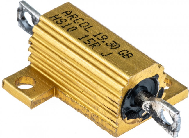 HS10-15RJ, Резистор: проволочный, с радиатором, винтами, 15Ом, 10Вт, ±5%
