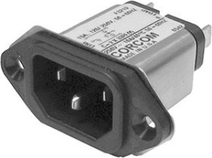 6609987-7, Filtered IEC Power Entry Module, IEC 60320 C14, IEC C14, General Purpose, 10 А, 250 В AC