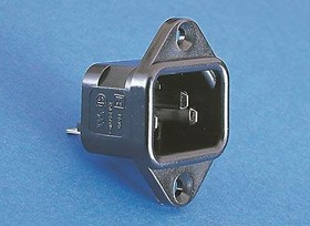 PX0579/63, IEC Power Connector, IEC C14 Inlet, 15 А, 250 В AC, Быстрое Соединение, Snap-In, Flange Mount
