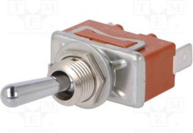 T115AAULCSAFJ, Переключатель: тумблер, Пол: 2, SPST, ON-OFF, 15A/250ВAC, 15A/30ВDC