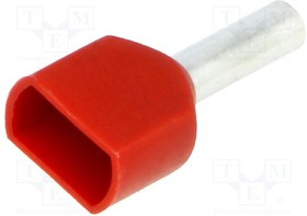 BM00556, Наконечник: втулка, изолированный,двойной, медь, 1,5мм2, 8мм