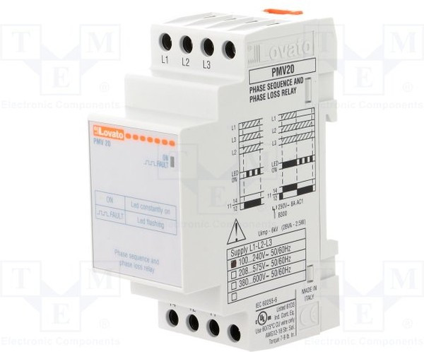 PMV20A240, Voltage Monitoring Relay, 3 Phase, SPDT, Maximum of 400V ac, DIN Rail
