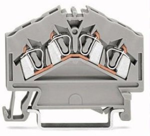 4-wire feed-through terminal, spring-clamp connection, 0.08-2.5 mm², 1 pole, 24 A, 8 kV, orange, 280-946