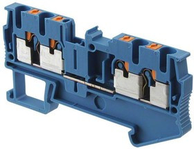 Through terminal block, push-in connection, 0.14-4.0 mm², 4 pole, 24 A, 8 kV, blue, 3209581 Through terminal block, push-in connection, 0.14-4.0 mm², 4 pole, 24 A, 8 kV, blue, 3209581
