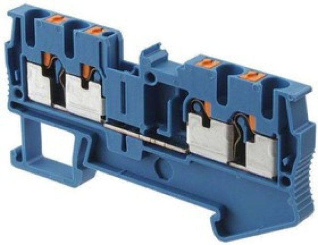 Through terminal block, push-in connection, 0.14-4.0 mm², 4 pole, 24 A, 8 kV, blue, 3209581 Through terminal block, push-in connection, 0.14-4.0 mm², 4 pole, 24 A, 8 kV, blue, 3209581