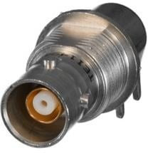 CBBJR79, RF Connectors / Coaxial Connectors TRB Blkhd Jack R/A Board Mount 3-lug