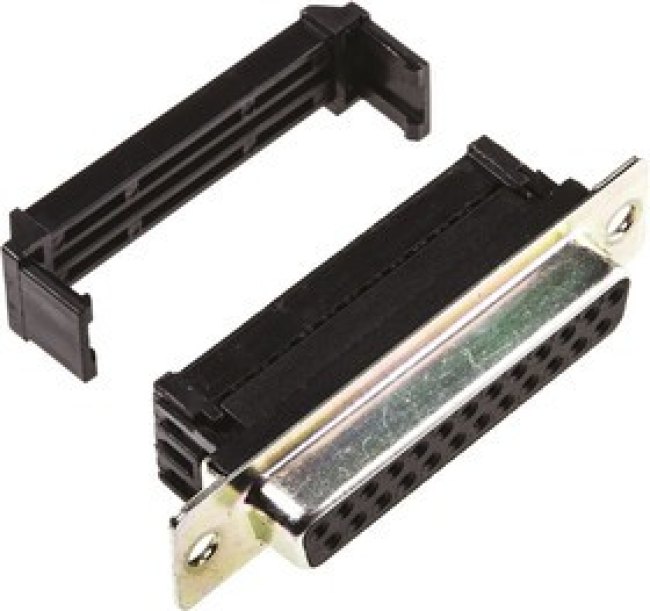 25 Way Right Angle Cable Mount D-sub Connector Socket, 2.77mm Pitch