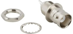 031-221, Гнездо; BNC; "мама"; прямой; 50Ом; пайка; на панель,гайка сзади