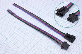 Штекер и гнездо питания GT на 4 контакта с проводом длиной 0,15м(кабель межплатный), GT-05F/M; Q-15830 шт&amp;гн пит GT-1x 4\P2,5\каб\SM connect