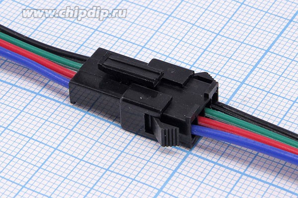 Штекер и гнездо питания GT на 4 контакта с проводом длиной 0,15м(кабель межплатный), GT-05F/M; Q-15830 шт&amp;гн пит GT-1x 4\P2,5\каб\SM connect