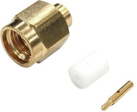 MC002922, Разъем РЧ / Коаксиальный, SMA Коаксиальный, Прямой Штекер, Пайка, 50 Ом, RG402