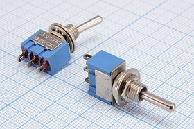 Переключатель рычажный, 220В, 3А, ON-OFF-(ON), d 6,4, 3C, MTS-113; №473 ПРыч\220В\ 3А\ON-OFF-(ON)\d 6,4\\ 3C\MTS-113\