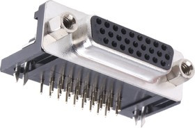 A-HDF 26 A-KG/T, A-HDF 26 Way Right Angle Through Hole D-sub Connector Socket, 2.29mm Pitch