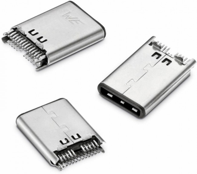 632712000021, Разъем USB, USB Типа C, USB 3.1, Штекер, 12 вывод(-ов), Поверхностный Монтаж, Прямой Угол