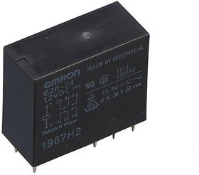 G2R2412DC, Реле силовое 12В DC, 5А, 2 Form С, DPDT (=G2R-24-12VDC)