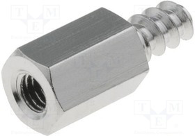 TFM-ST3.3X8/M3, Дистанцирующая стойка с резьбой, Внутр.резьба M3, 8мм, латунь