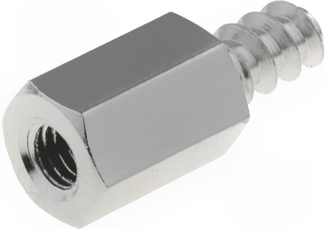 TFM-ST3.3X8/M3, Дистанцирующая стойка с резьбой, Внутр.резьба M3, 8мм, латунь