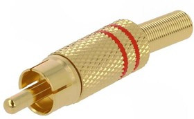 1573-01VR, Вилка; RCA; "папа"; с амортизатором; прямой; пайка; на провод 1573-01VR, Вилка; RCA; "папа"; с амортизатором; прямой; пайка; на провод