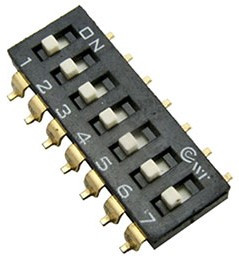 SWD4-7, SMD переключатель (DM-07) 7 поз. шаг 2.54мм