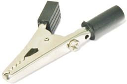 Зажим "крокодил" L 54/42x25x5, отверстие d4,0/винт, черный