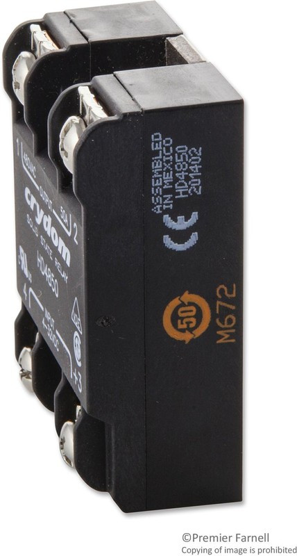 HD4850, Твердотельное реле, SPST-NO, 50 А, 530 В СКЗ, Панель, Винт, Переход Через Нуль HD4850, Твердотельное реле, SPST-NO, 50 А, 530 В СКЗ, Панель, Винт, Переход Через Нуль